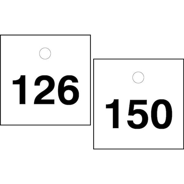 Accuform Numbered Safety Tags, Engraved Plastic, 1-1/2 in W, 25 PK TDY246WT - main